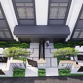 Modern Courtyard Garden Design With Stone Path Water Feature And Pergola Seating Area