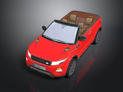 Stylish Red Convertible SUV With Brown Seats And Modern Front Design 3d model