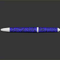 Blue Patterned Ballpoint Pen With Silver Accents And Smooth Surface Design