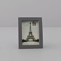 Decorative Gray Frame Featuring Eiffel Tower Art And Vintage Postcard Design