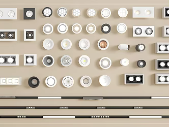 Track Spotlight Downlight Linear Light Embedded Downlight Magnetic Spotlight 3d model