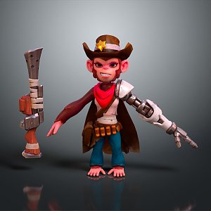 Monkey CG Monkey Cartoon Monkey Anime Monkey Stylized Monkey Fantasy Style Monkey Toy 3d model