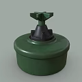 Green Military Weapon With Round Base And Top Fuse Component