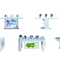 Display Cabinets and Shelves with Modern White Design for Showcasing Mobile Phones 4G Products