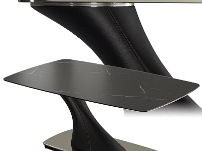 Modern Coffee Table With Black Marble Top And Curved Metal Base Design 3d model