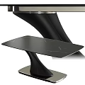 Modern Coffee Table With Black Marble Top And Curved Metal Base Design 3d model