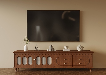 Antique TV Cabinet Low Cabinet 3d model