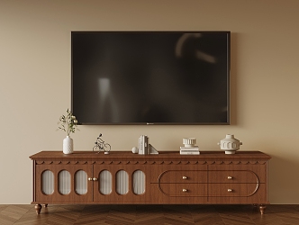 Antique TV Cabinet Low Cabinet 3d model