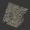 Natural Ground Surface Covered With Small Pebbles And Loose Dry Soil 3d model
