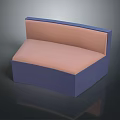 Modern Multi person Sofa With Curved Design Blue Backrest And Pink Seat Living Room