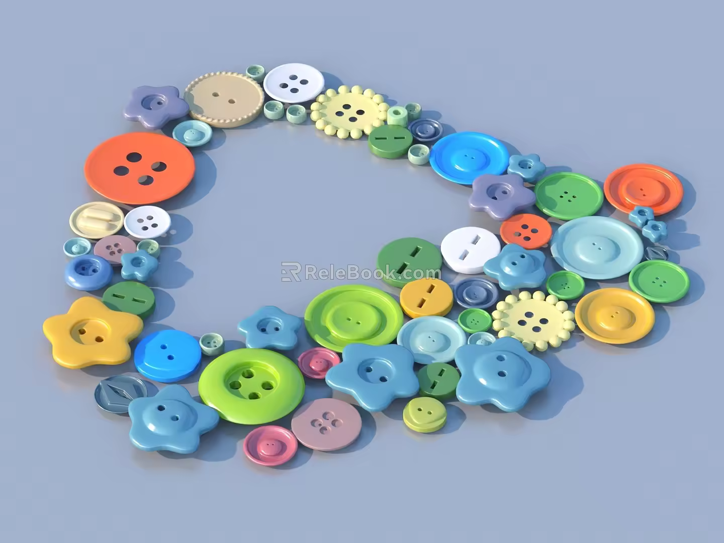 Button sketch ornaments 3d model