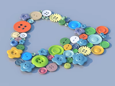 Button sketch ornaments 3d model