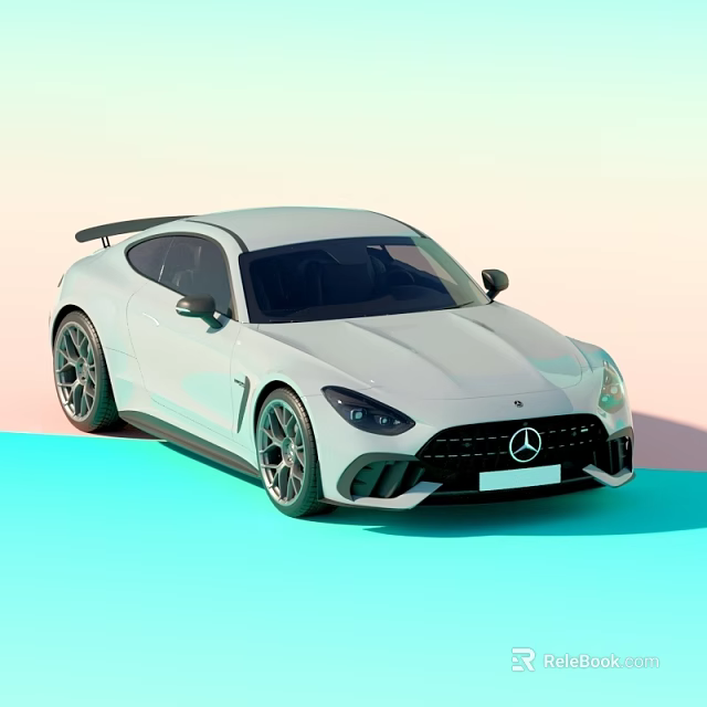White Mercedes Sports Car With Sleek Body And Sporty Front Fascia Design 3d model 