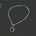 Simple Silver Necklace With Thin Chain And Round Dark Center Pendant