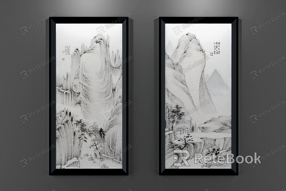 New Chinese Landscape Painting Decorative Painting model