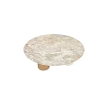 Modern Round Marble Coffee Table For Living Room With Artistic Multi Tone Cylinder Legs