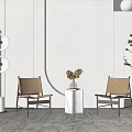 Modern leisure sofa combination single chair side combination 3d model
