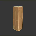 Brown Rectangular Textured Object Placed On Smooth Dark Surface With Reflection 3d model