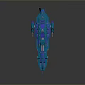 Advanced Blue Futuristic Sci Fi Spaceship With Streamlined Design And Shiny Reflective Surface 3d model