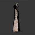 Elegant Black And Pink Long Evening Dress With Sequins And Sleeves Design
