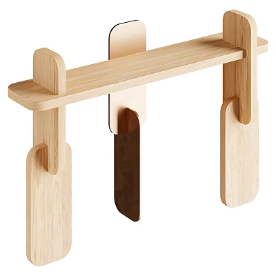 Minimalist Wooden Dining Table With Natural Wood Structure And Simple Design Elements 3d model