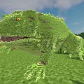 Minecraft Green Dinosaur Game Character Pixel Style Design With Detailed Texture 3d model