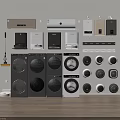 Modern Household Electrical Appliances Collection with Air Conditioners Washing Machines Exhaust Fans and Small Appliances