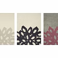 Square Rugs With Beige Black Pink Colors And Geometric Floral Patterns