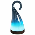 Modern Glass Table Lamp With Gradient Blue Design And Elegant Curved Shape