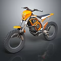 Orange Off Road Motorcycle With Modern Futuristic Design Large Tires And Black Accents