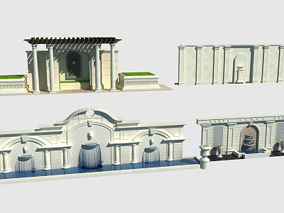 European style view wall 3d model