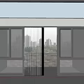 Modern Glass Folding Doors For Balcony With City View And White Floor