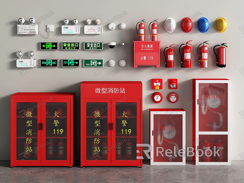 Fire hydrant fire extinguisher fire station safety exit alarm alarm fire lighting lamp model