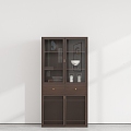 New Chinese-style Display Cabinet Decorative Cabinet Bookcase Locker 3d model