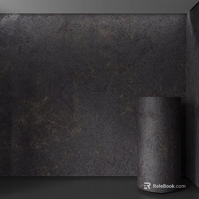 Dark Gray Textured Wall In Industrial Style With Cylindrical Decor 3d model