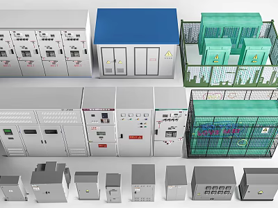Public Facilities Electrical Equipment Including Distribution Cabinets Control Panels And Safety Enclosures 3d model