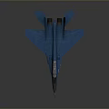 Blue Fighter Jet Model With Detailed Cockpit Wings And Tail Design