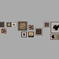 Gallery Wall Decorative Arrangement With Various Frame Sizes And Mixed Artworks 3d model