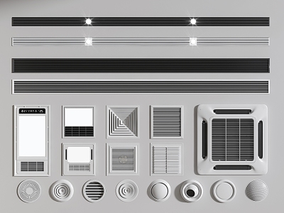 Modern air outlet air conditioning outlet 3d model