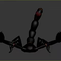 Realistic 3D Scorpion Model with Dark Blue Body Red Claws and Tail