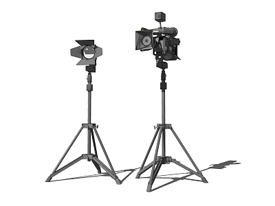Professional LED Studio Lights on Tripod Stands for Phone Digital Photography 3d model