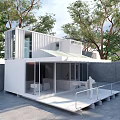 Modern Container Building Container Shop Container Cafe Cultural and Creative Container Public Building Small Building Post Building 3d model