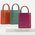 MAISON SABRÉ Stylish Structured Tote Handbags in Orange Green Purple Colors