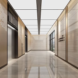modern elevator hall 3d model