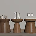Modern solid wood side table 3d model