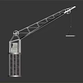 Mechanical Industrial Crane Model With Metal Frame Boom And Lifting Load