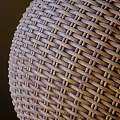 Woven Spherical Decorative Ornament Set with Round Base and Textured Design