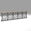 Modern Metal Fence with Geometric Pattern Black Frame and Horizontal Top Rail