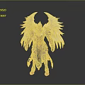 Angelic Warrior Character With White Wings And Divine Silver Gold Armor