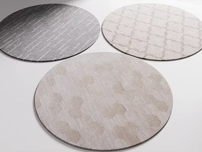 Three Round Area Rugs With Different Patterns 3d model